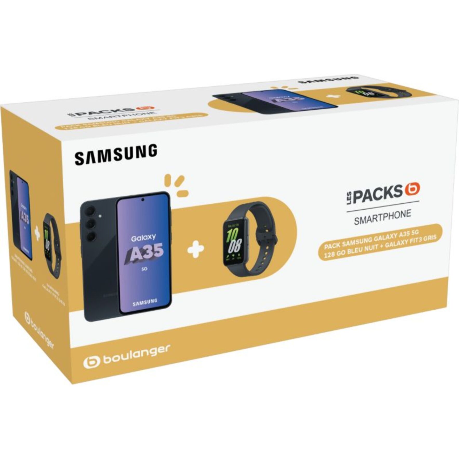 Smartphone SAMSUNG Pack Galaxy A35 Bleu 128Go+Galaxy Fit 3