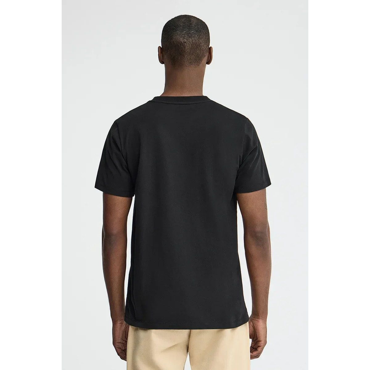 Camiseta negra de corte recto con parche Polo Club