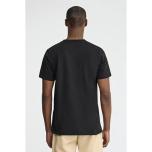 Camiseta negra de corte recto con parche Polo Club