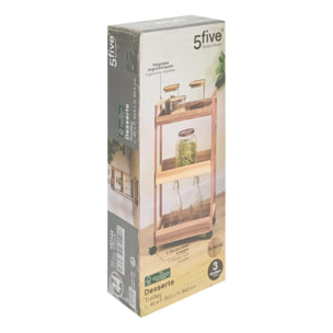 Desserte 3 niveaux Acacia L40 cm