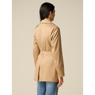 Oltre - Trench efecto nobuck - Beige