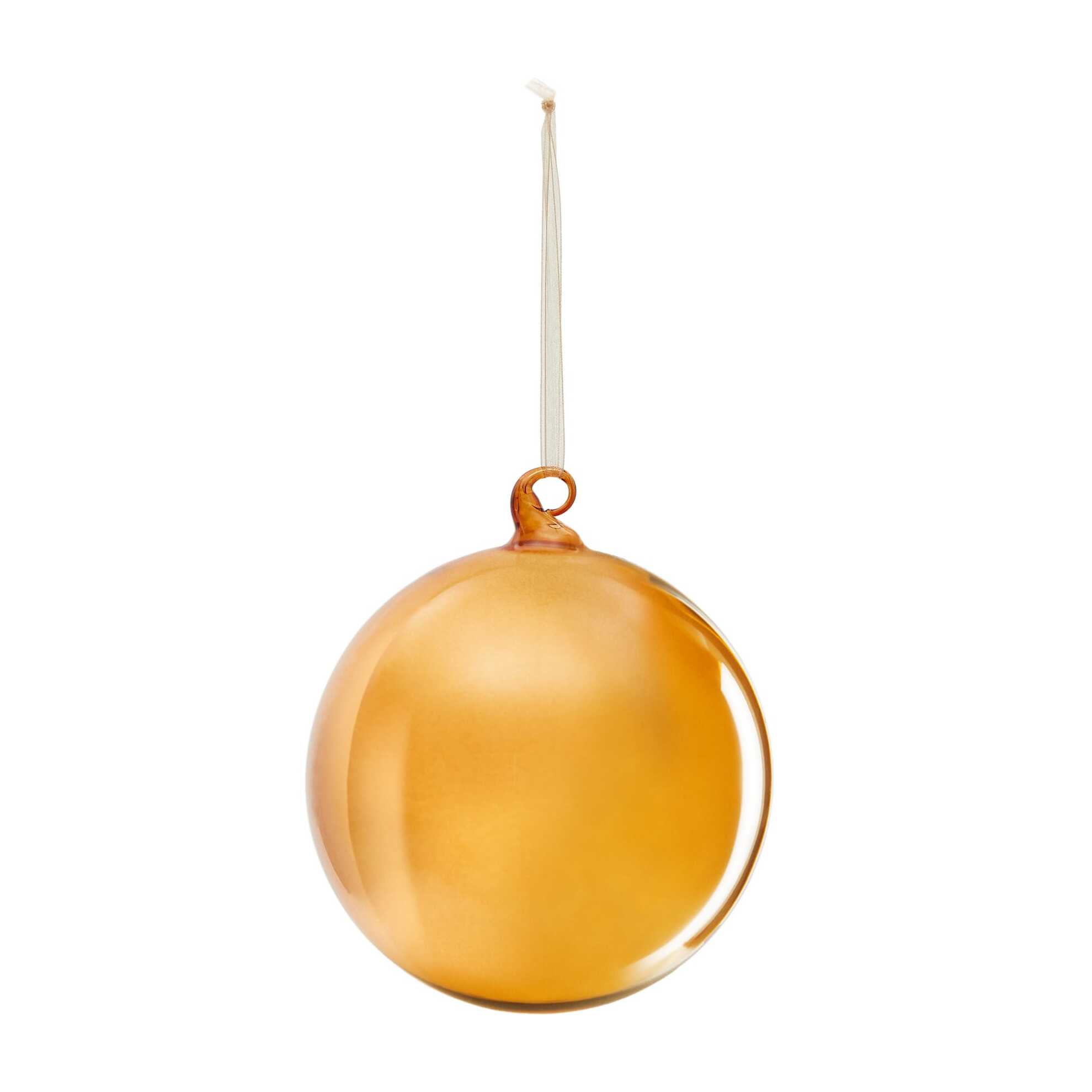 Bola de navidad grande Aucan de vidrio naranja