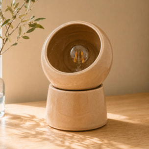 Lampe à poser en céramique beige - Halo