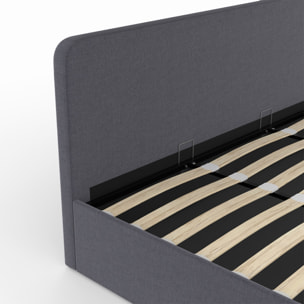 Lit coffre Louise 180x200cm tissu gris