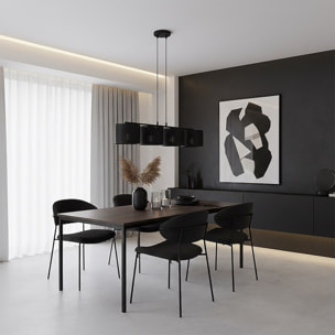 Lampada a sospensione Lux in acciaio nero opaco