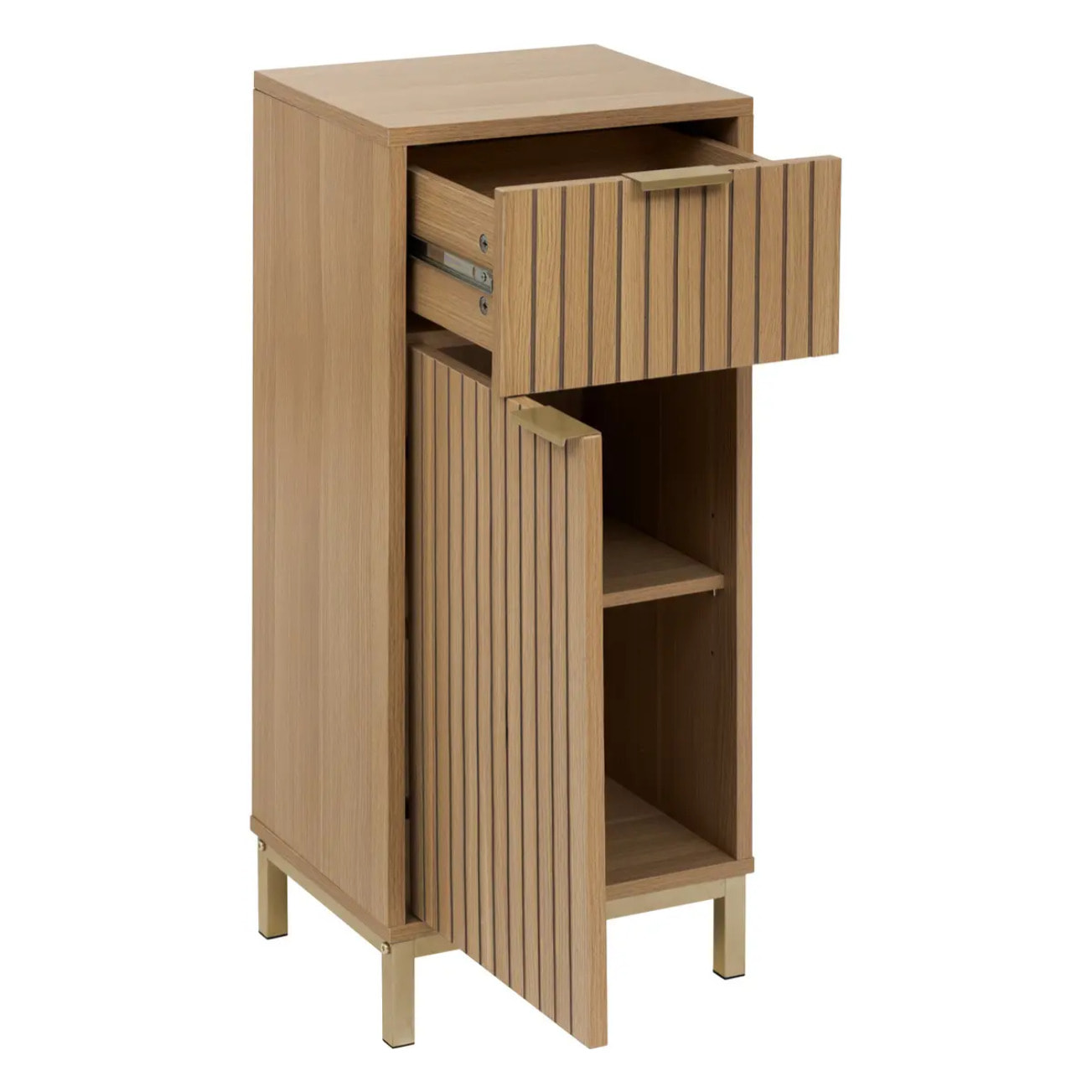 Meuble bas "Tasso" 2 portes effet bois naturel