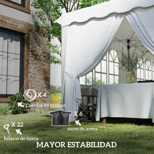 Carpa Plegable Pop-up Gazebo 6x3 m Cenador Plegable con 6 Paredes Laterales Anti-UV Altura Ajustable Bolsa de Arena y Bolsa de Transporte para Camping Fiestas