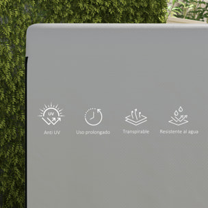 Funda Balancín Jardín Funda Columpio Jardín Exterior Cubierta de Columpio con Cremallera Impermeable 215x155x150 cm Gris Claro