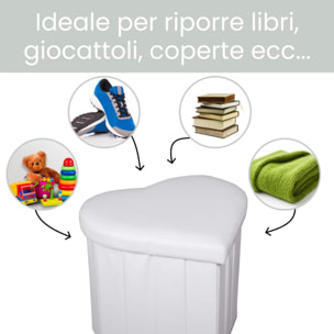 Pouf a forma di cuore in ecopelle