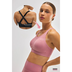 Reggiseno sportivo ad alto sostegno con spalline regolabili in nero