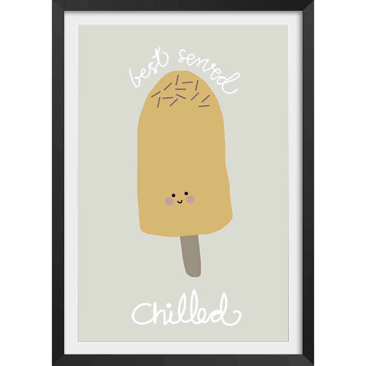 Affiche enfant glaces Affiche sous cadre noir