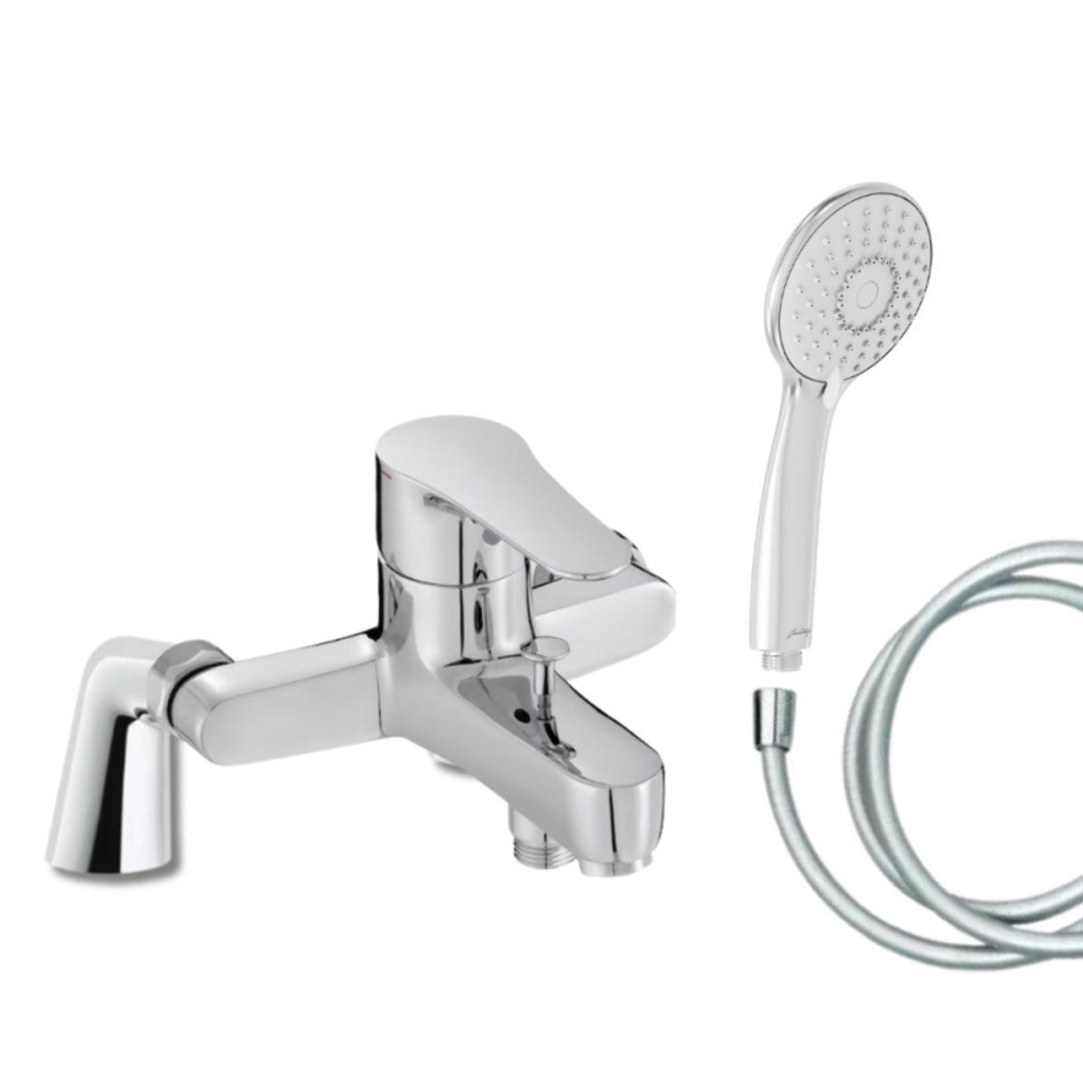 Mitigeur baignoire July + pommeau de douche Juliette + flexible de douche lisse + colonnettes