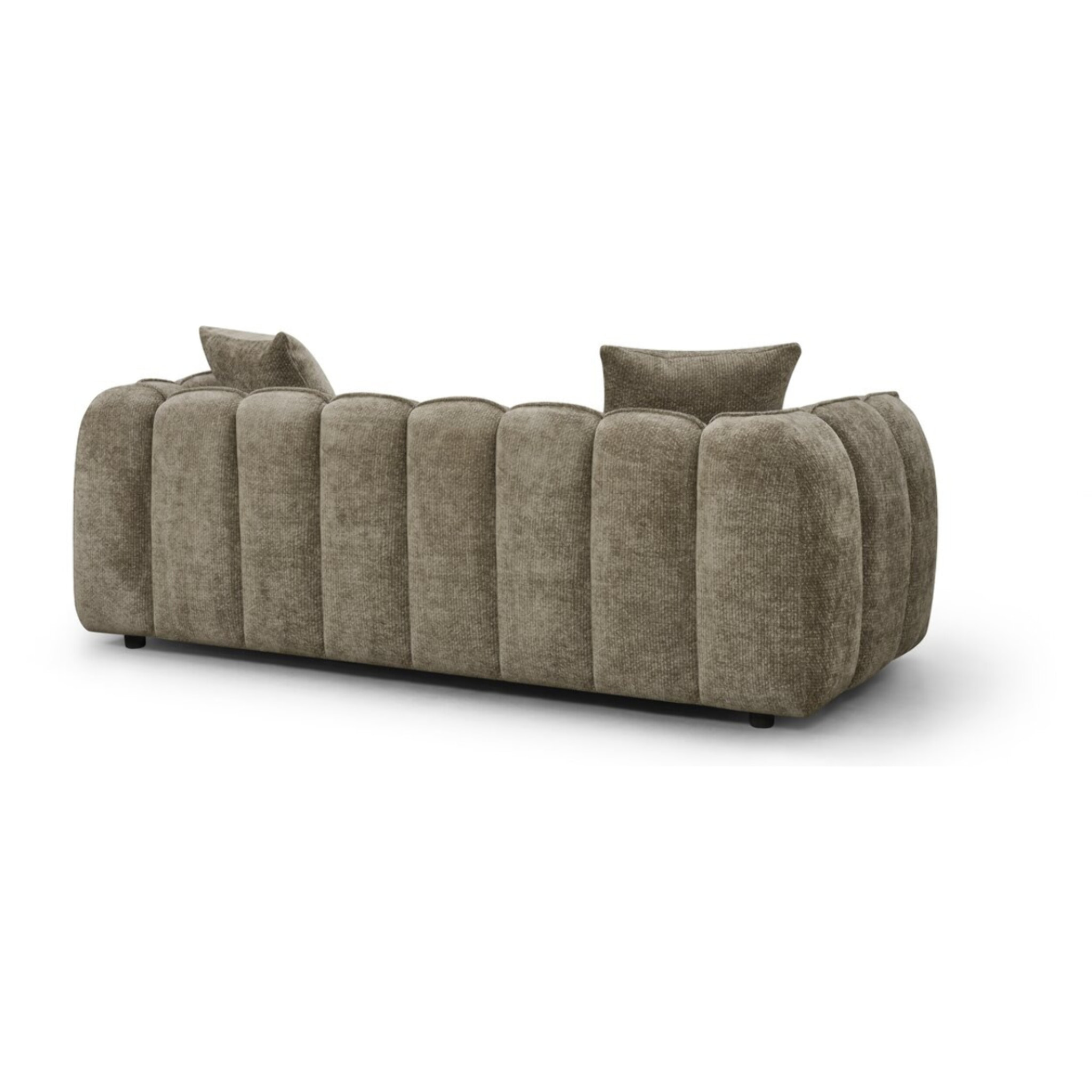 Canapé droit en tissu style bubble "Balzac" - 3 places - Taupe