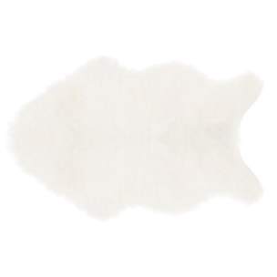 Tapis enfant fausse fourrure blanc 60x90cm
