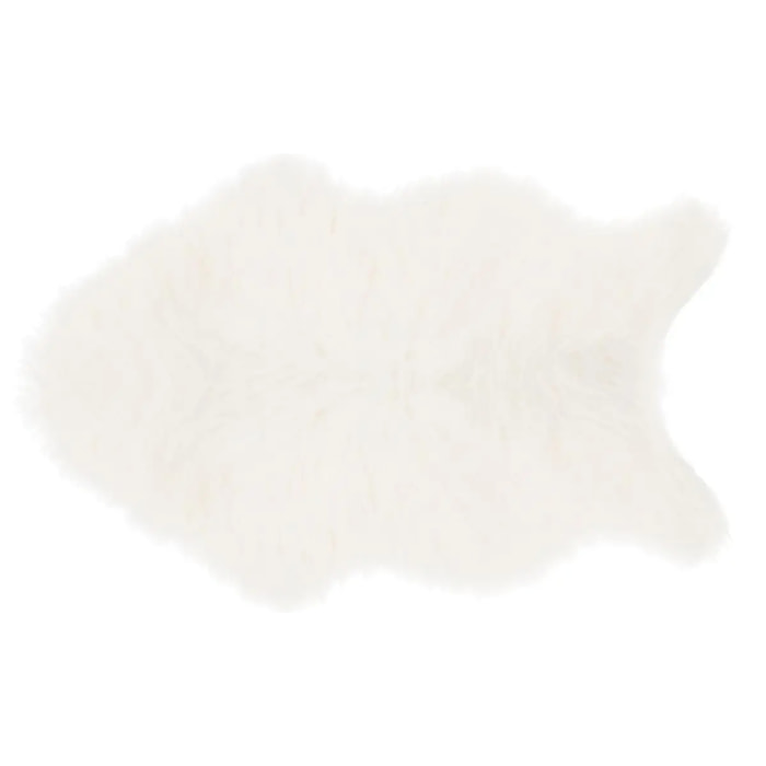 Tapis enfant fausse fourrure blanc 60x90cm