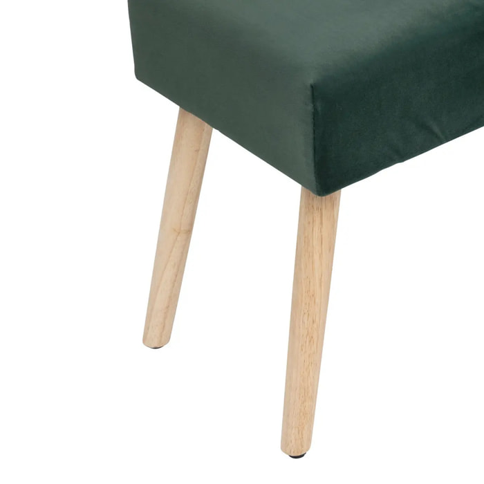 Banc velours "Salome" 100x35cm vert cèdre