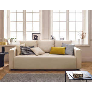 Regala - canapé 3 places - convertible avec coffre - en tissu - Beige