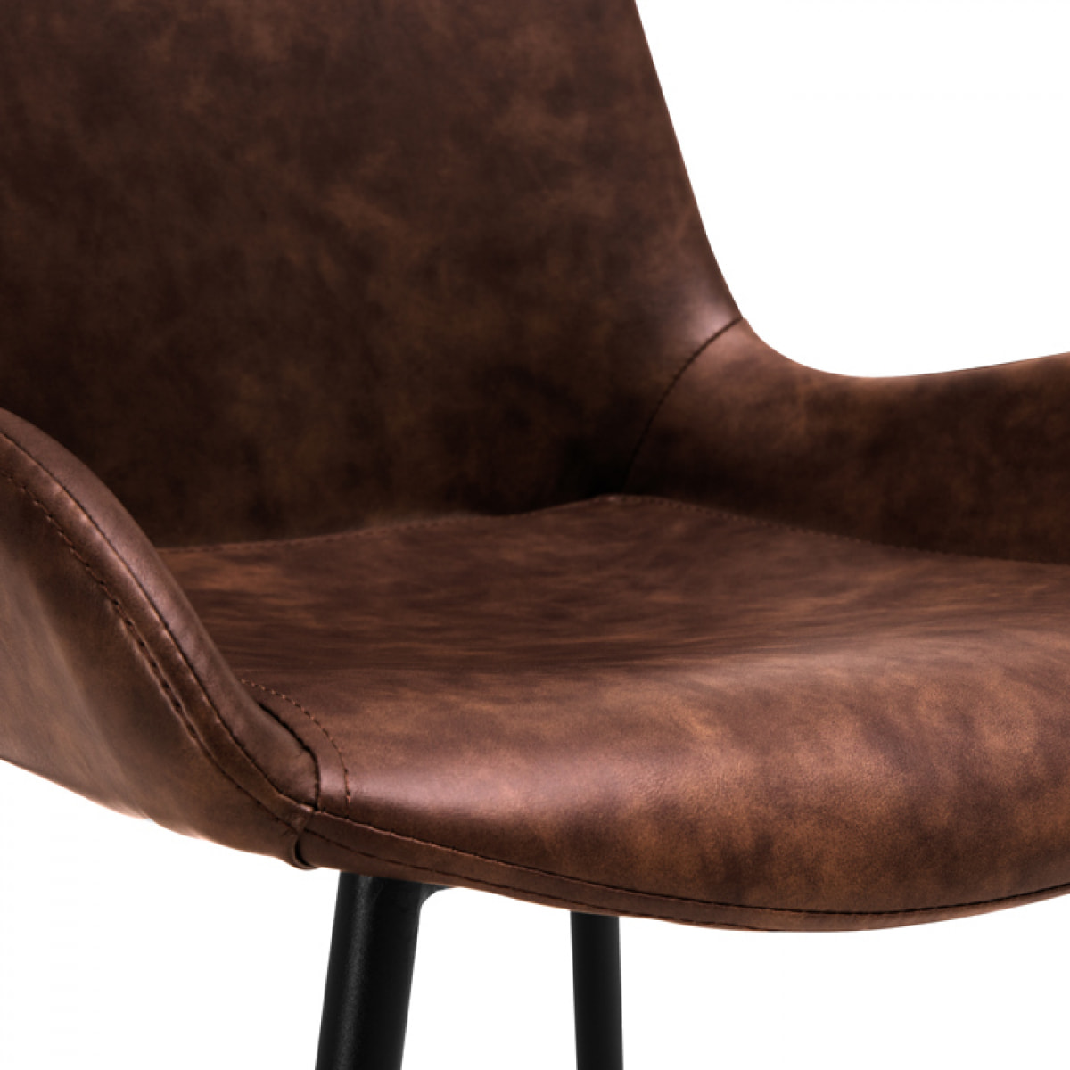 Lot de 2 chaises en cuir synthétique marron - Austin