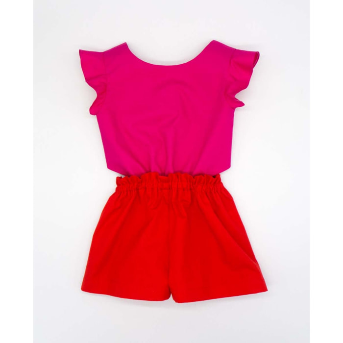 MONO BICOLOR FUCSIA Y ROJO