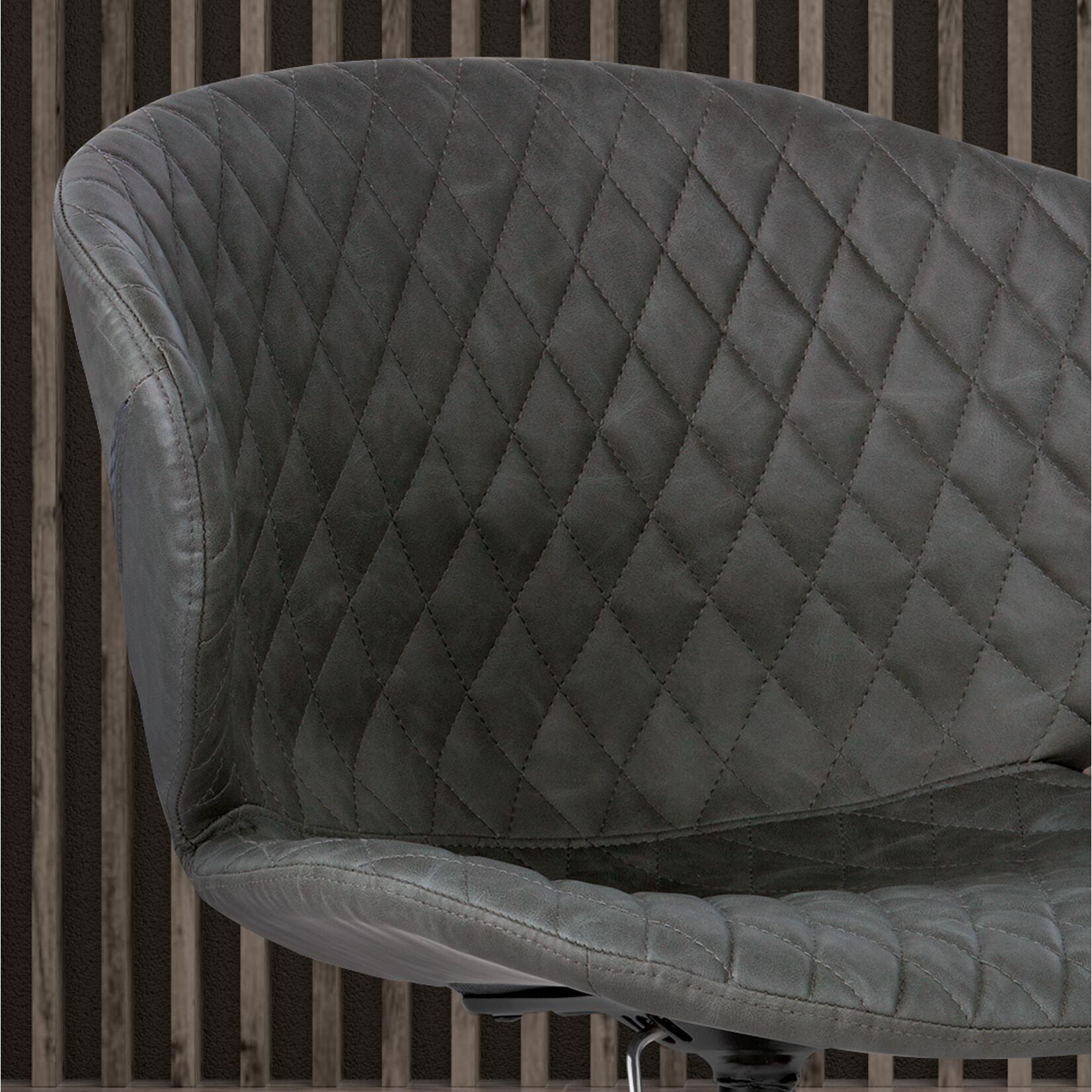 Silla de estudio Zoe polipiel gris 82x60x54 cm