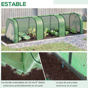 Mini Invernadero 295x100x80 cm para Jardín Terraza Cultivo de Plantas Semilla Invernadero de Jardín Vivero Casero tipo Túnel Marco Acero y Plástico