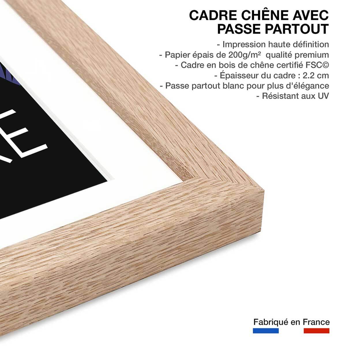 Affiche Ski à Val D'Isère Affiche sous cadre bois
