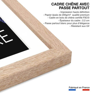 Affiche Ski à Val D'Isère Affiche sous cadre bois