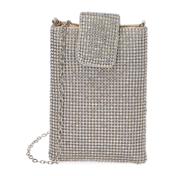 Portacellulare argento metallico