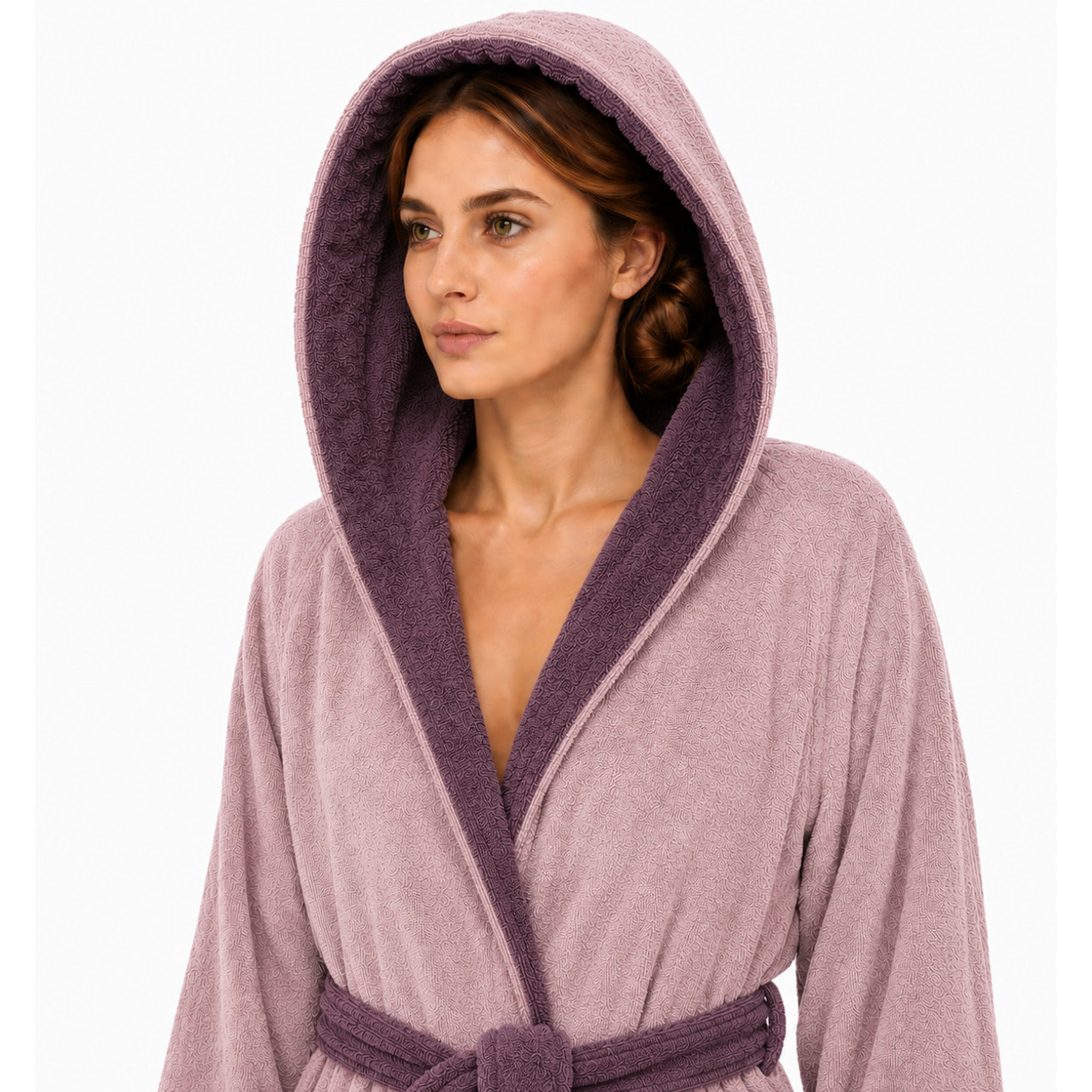 COTONE EGIZIANO Accappatoio Reverse in cotone egiziano 430 gr_Pink Mela