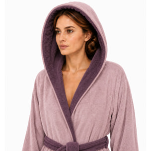 COTONE EGIZIANO Accappatoio Reverse in cotone egiziano 430 gr_Pink Mela