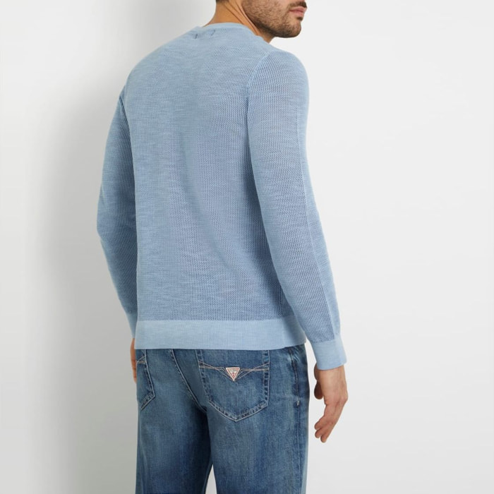 Pull Casey - 100% coton - logo - bleu