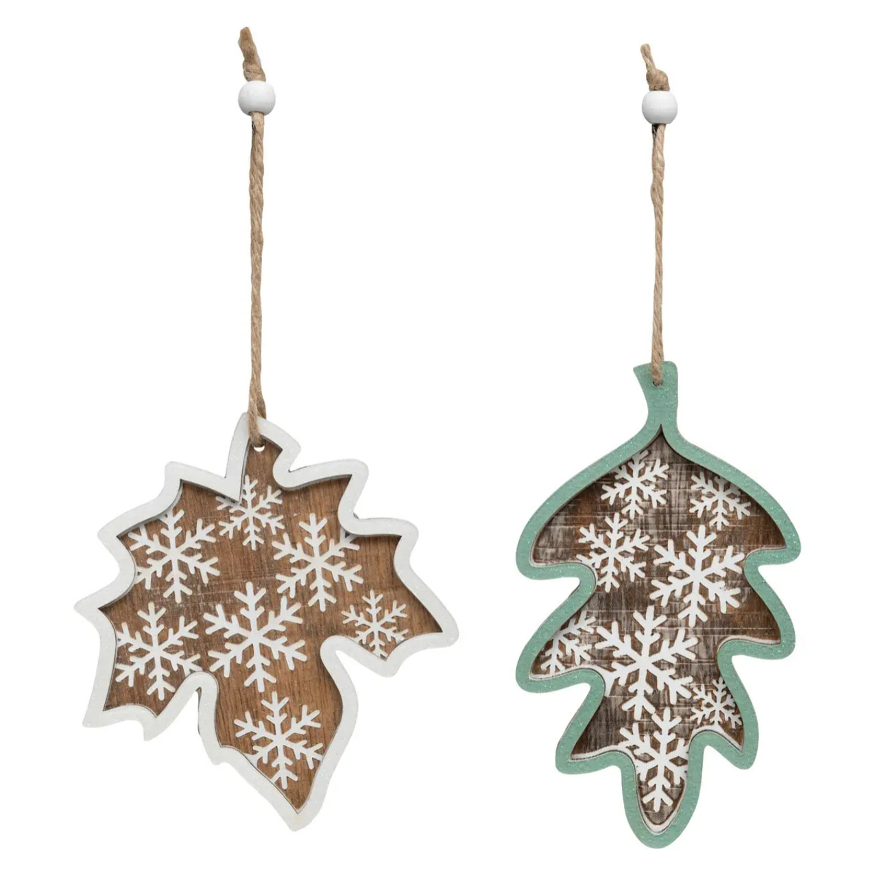 Décoration "Feuilles Flocons" x2 11cm