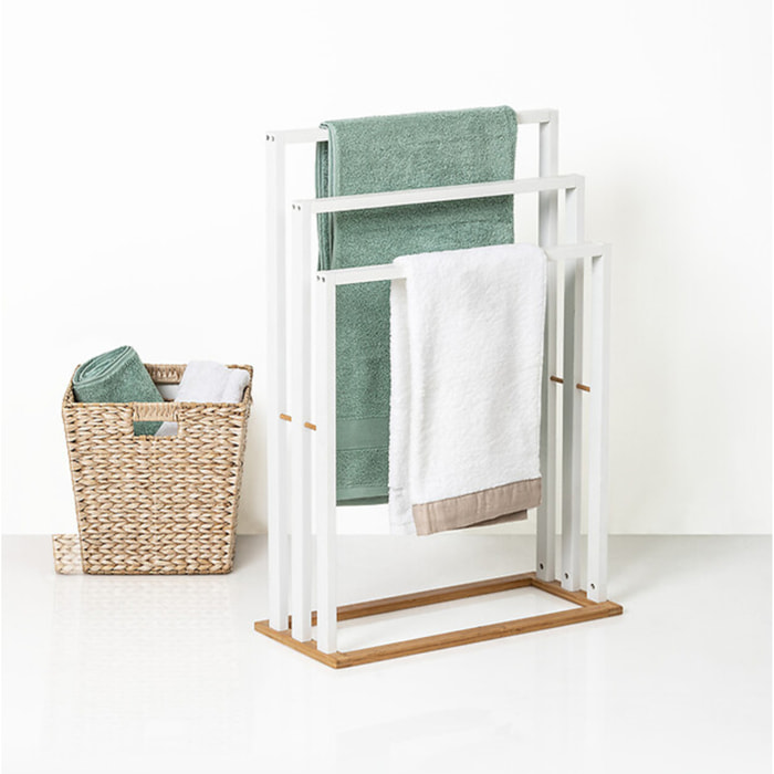 Porte-serviettes sur pieds Blanc Naturéo