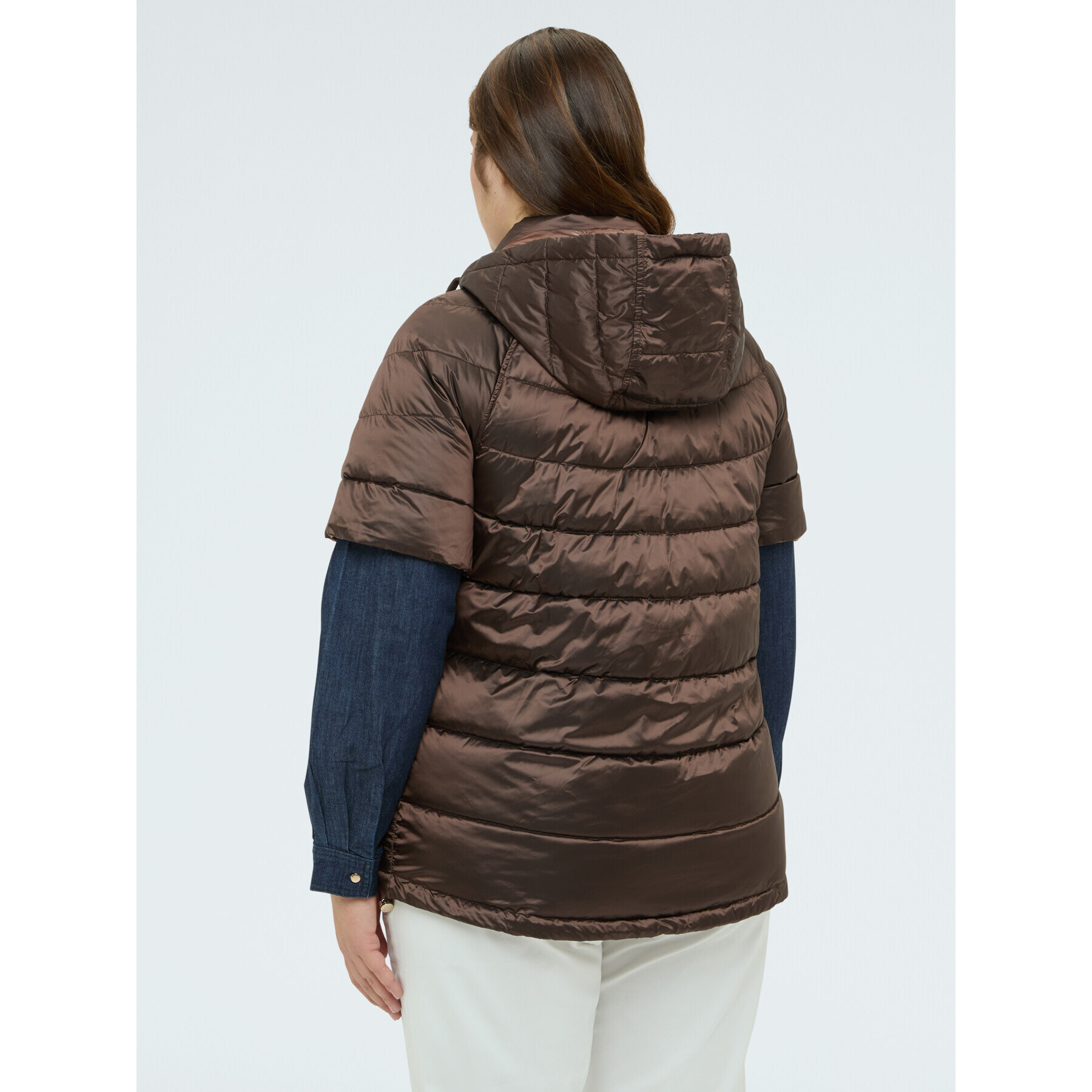 Fiorella Rubino - Piumino reversibile con maniche corte - Marrone