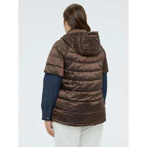 Fiorella Rubino - Piumino reversibile con maniche corte - Marrone