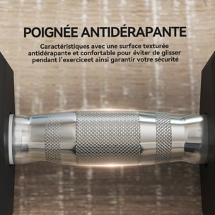 Lot de 2 haltères hexagonales 12,5 Kg - hexagon dumbbell musculation fitness - fonte caoutchouté