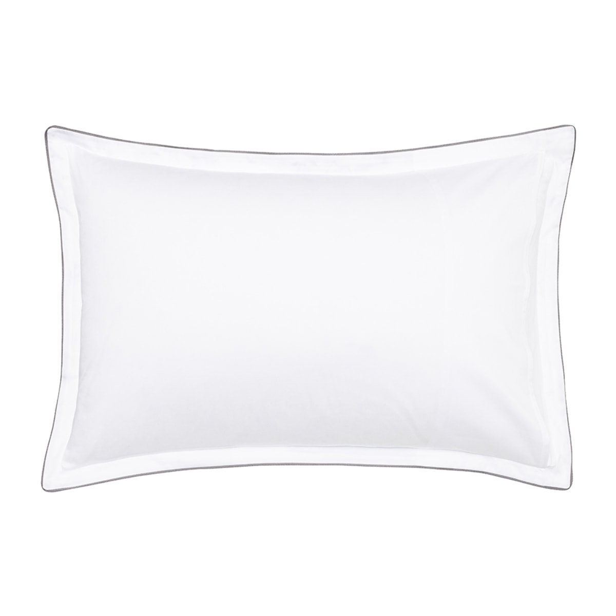 Taie d'oreiller imprimée en satin de coton bio, SAISON, Noir et blanc