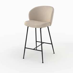 Chaise de bar en tissu bouclé beige 66 cm - Groom