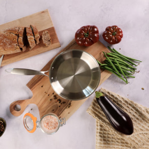 Lot de 3 casseroles en acier inoxydable - tous feux TRIPLY