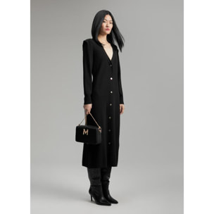 abito midi in maglia con spalline