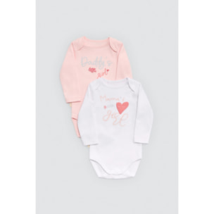 Confezione da 2 body a maniche lunghe per neonato Mama's and Daddy's Girl