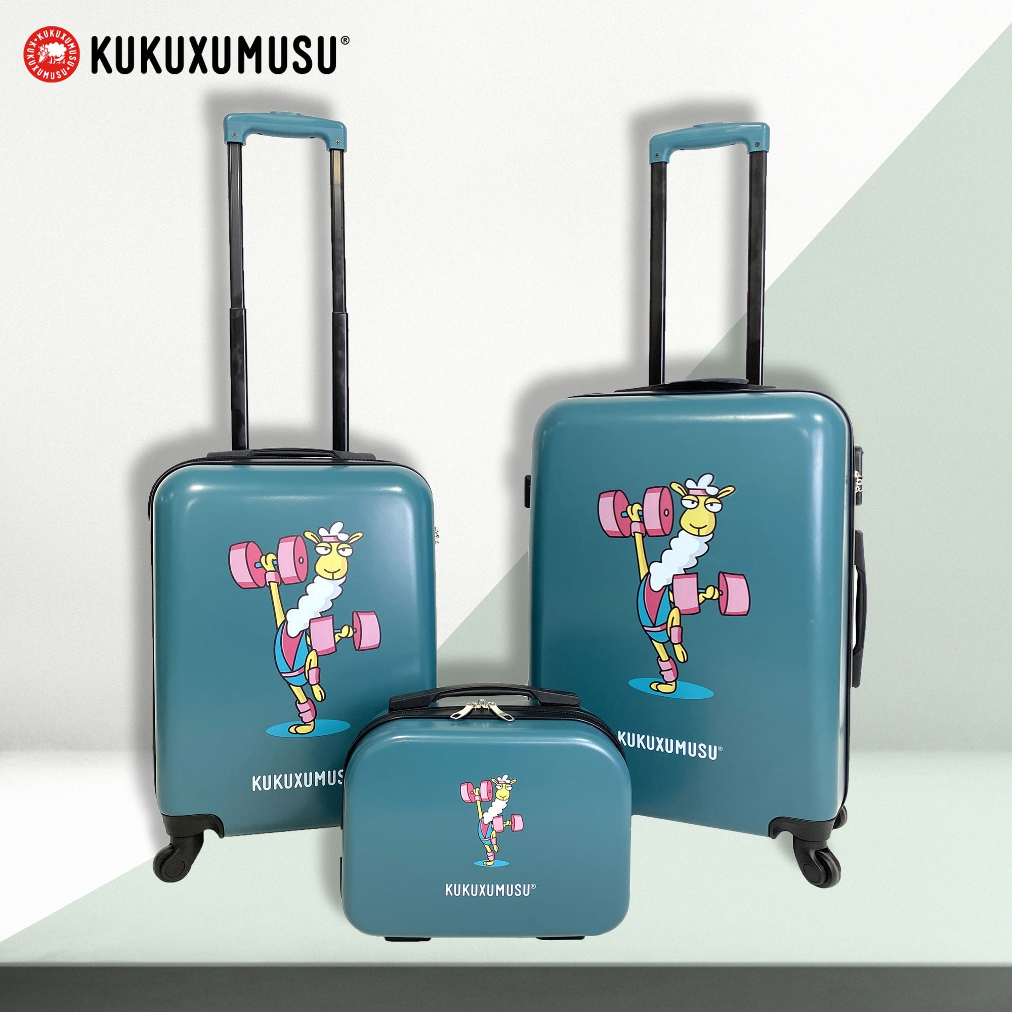 Juego de maletas rígidas con ruedas kukuxumusu 3 piezas color azul