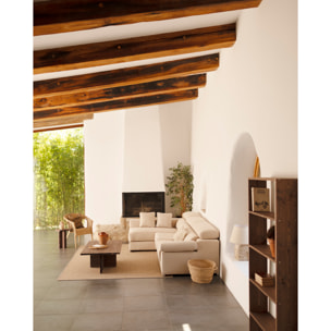 Mesa de centro de madera maciza en tono nogal de 120x70cm Alto: 40 Largo: 120 Ancho: 70