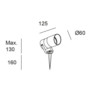 Forlight Ousia proyector exterior negro para bombilla GU10