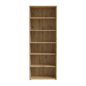 Etagère 5 plateaux 85 cm de large en décor bois chêne - GOTHAM