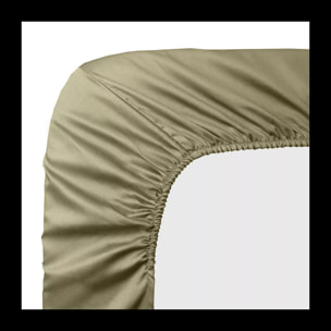 Drap housse b40 satin de coton uni brun marron Ava uni mordore
