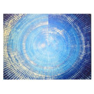 Quadro stampa con bluetooth blu oro cm80x60x4