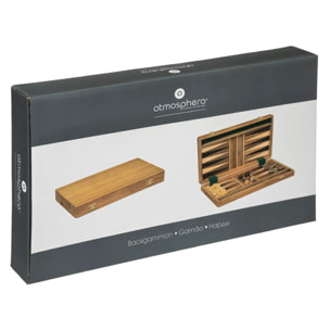 Jeu backgammon - bois 36x40 - 5 cm