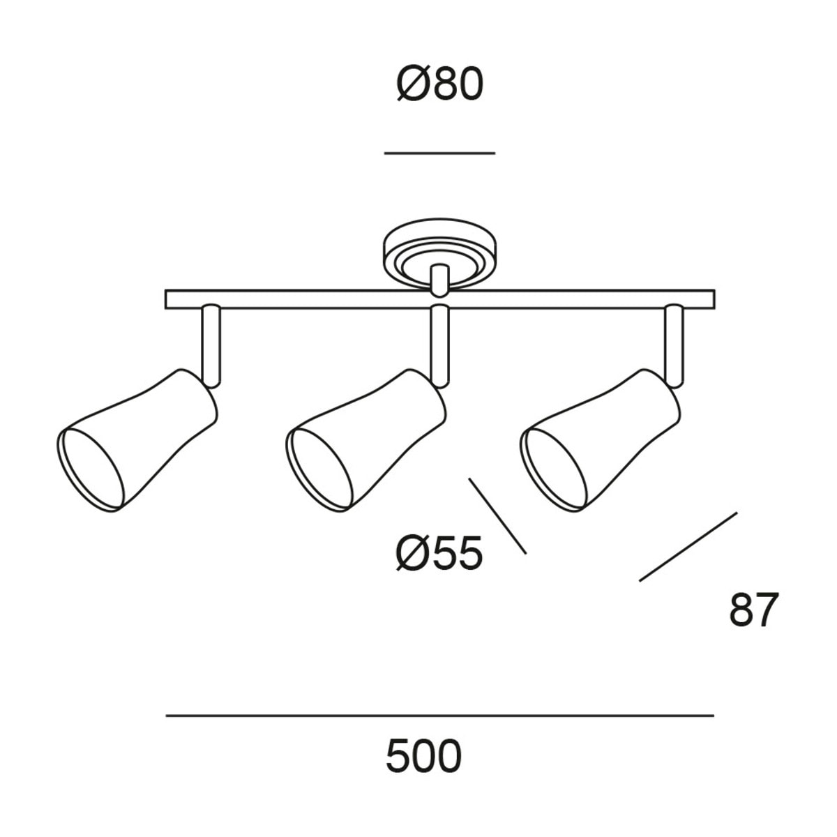 Forlight Proyector Ip20 Safran Triplex Gu10 8W Marrón 1649Lm