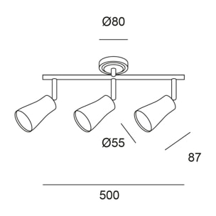 Forlight Proyector Ip20 Safran Triplex Gu10 8W Marrón 1649Lm